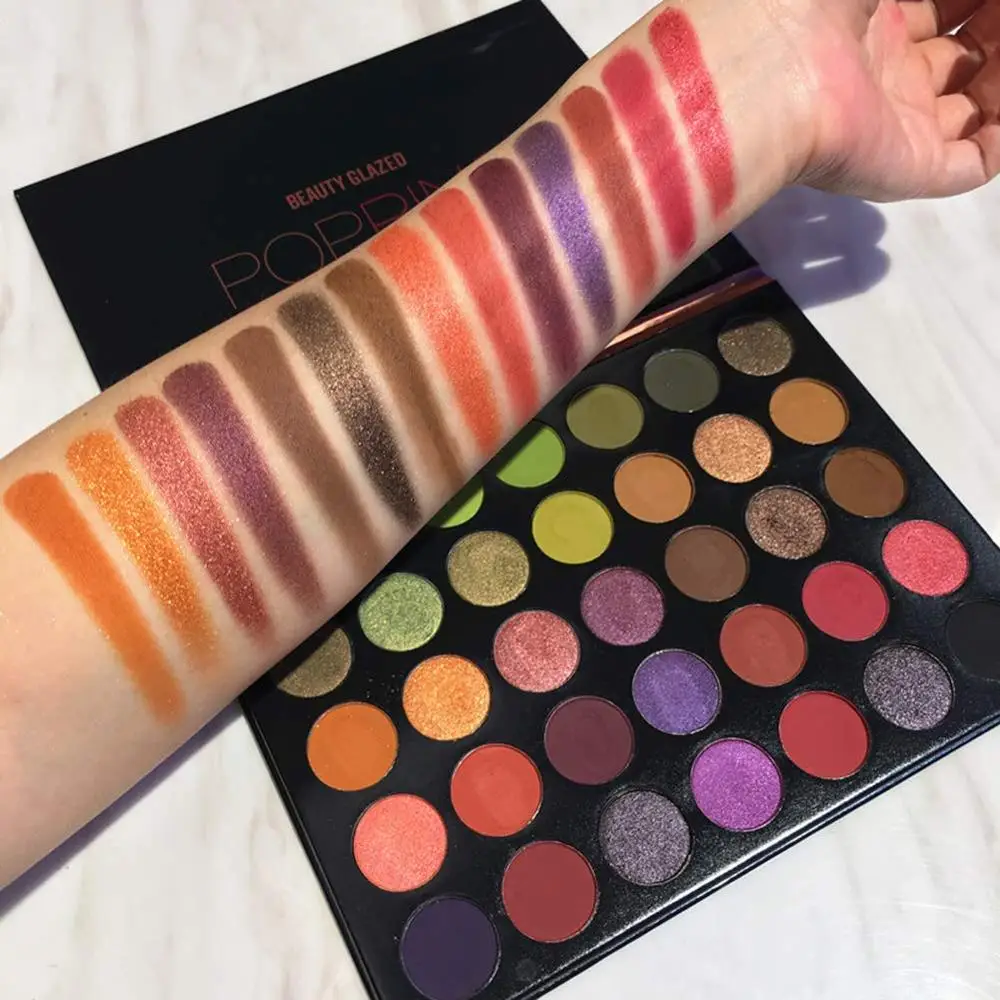 Палитра теней для век Beauty Glazed 36 цветов тени макияж матовые блестящие высокие