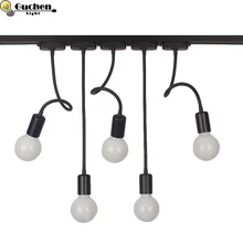 Светодиодный светильник-дорожка, Точечный светильник, регулируемый подвесной светильник для магазина одежды/окна/кафе-магазина, выставочный глобус, E27 рельсовый точечный светильник