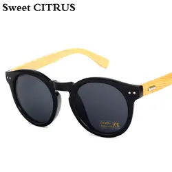 Сладкие цитрусовые 2019 новые деревянные солнцезащитные очки для мужчин женские Ретро бамбуковые солнцезащитные очки мужские брендовые