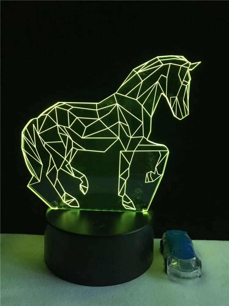 Горячая Распродажа, детские игрушки в виде животных, Pentium horse, 3D светодиодный USB светильник, украшение для дома, 7 цветов, меняющий настроение, Ночной светильник, лампочка, реквизит, подарок