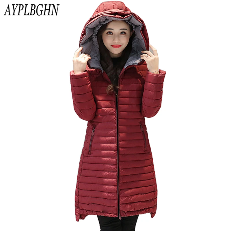 

new Autumn And Winter New Female Warm Jacket Women Coat Thin Down Cotton Parka Ultra-light Cotton-padded Jacket Long Outwear