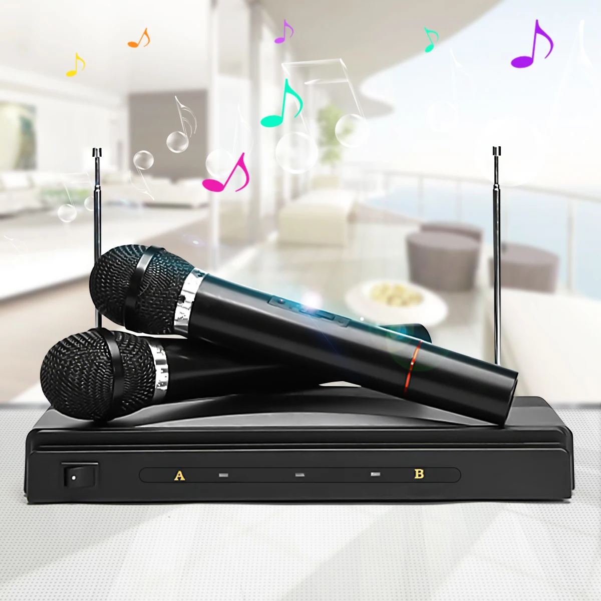 

Affordable Wireless Handheld Microphone 2 Mic Dual Cordless With Receiver For Karaoke DJ Sing Songs Microphones Mobility