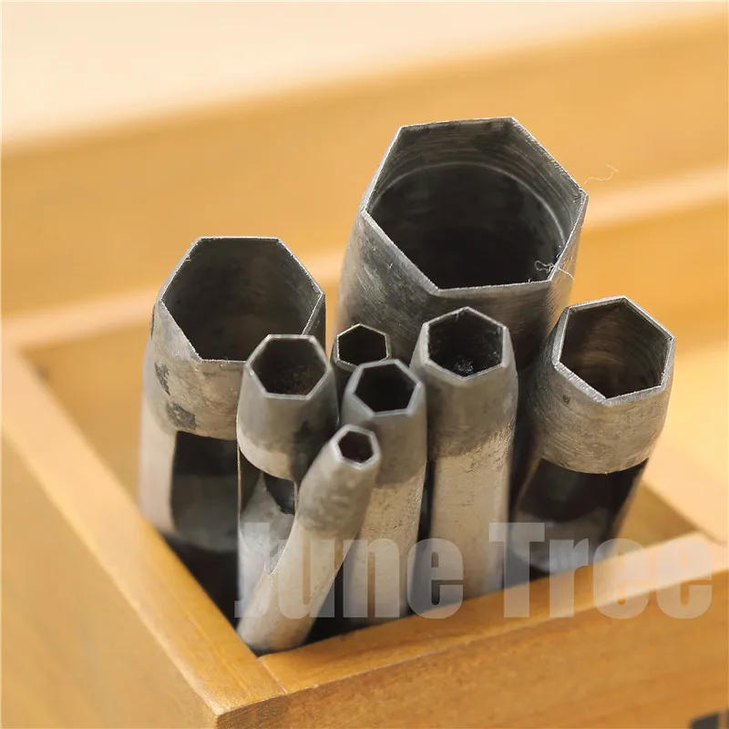 

June Tree DIY leather punch hexagon leather tools 4mm to 20mm shaped flower diamond punch tricks
