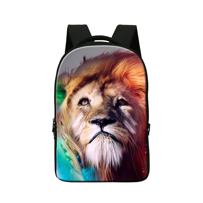 

2016 animal print laptop backpack for men bag,school backpack for boys,college bookbags,traveling bag,lion day pack for youth