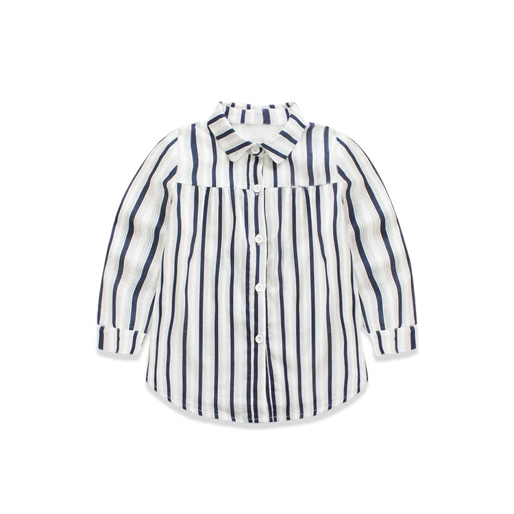 

2016 Spring Summer New Pattern Han Banchun Children's Garment Girl Baby Stripe Shirt Girl Joker Concise Jacket Shirt