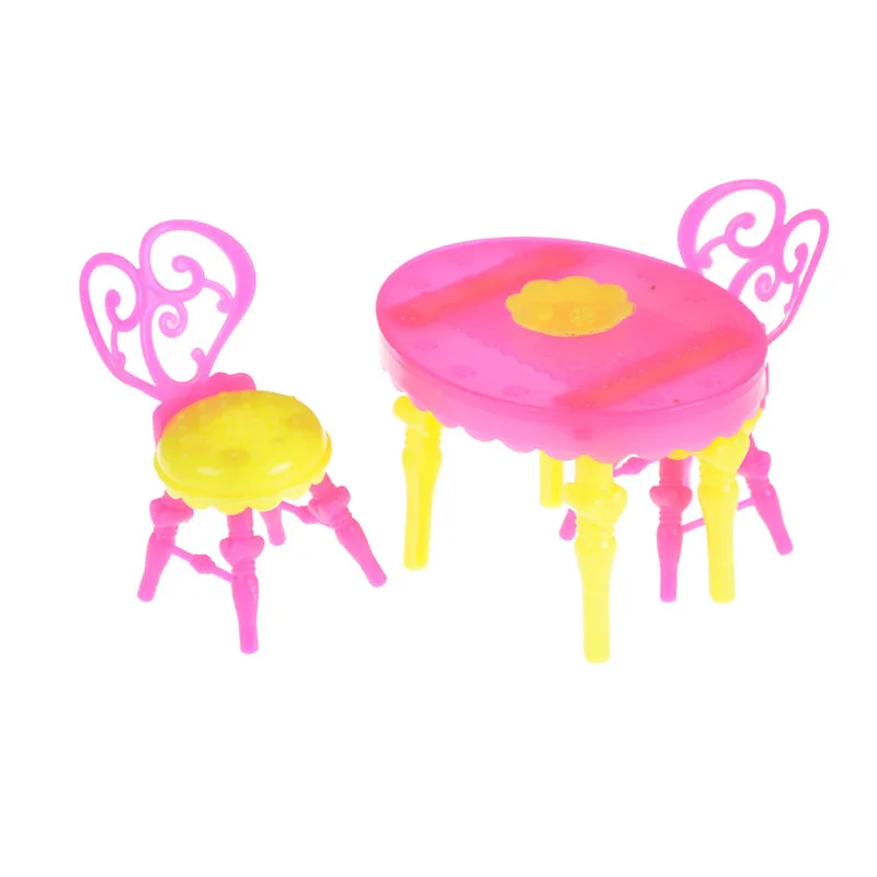 1set Vintage Table Chairs Table Chair Miniature For Barbie Dolls