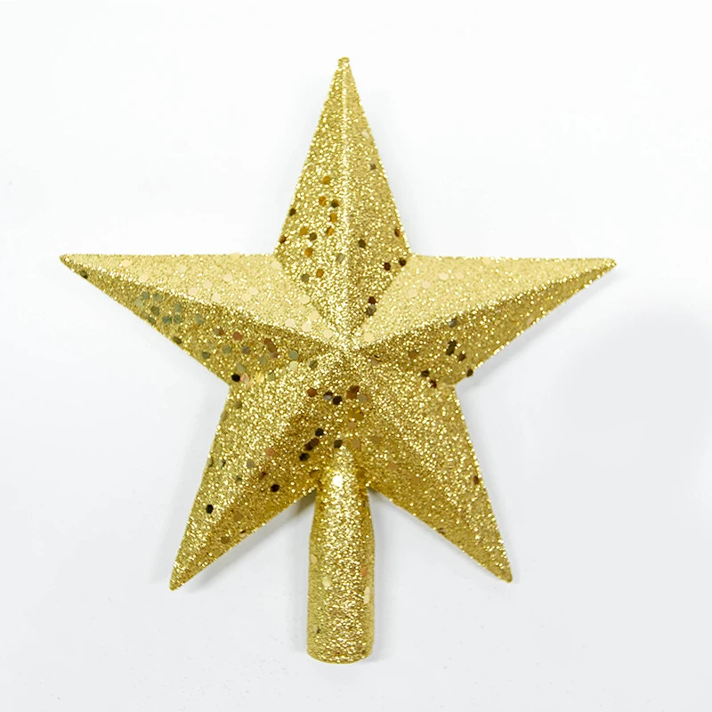 1Pc Red Gold Silver star Christmas Tree Topper Decoration Home Party Christmas Tree Decor Christmas supplies Five-pointed Star