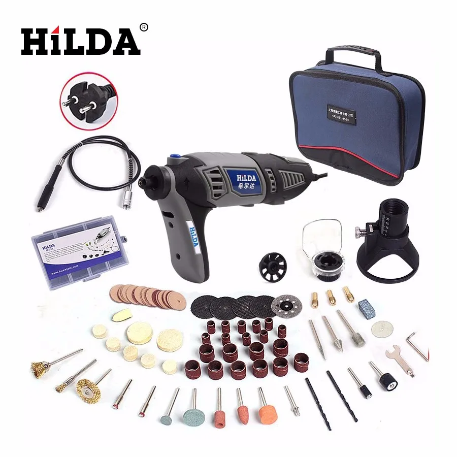 HILDA 220V 180W 133pcs Accessories Set Storage Bag Dremel style Electric Rotary Power Tool with Flexible Shaft Mini Drill HILDA 220V 180W 133pcs Accessories Set Storage Bag Dremel style Electric Rotary Power Tool with Flexible Shaft Mini Drill