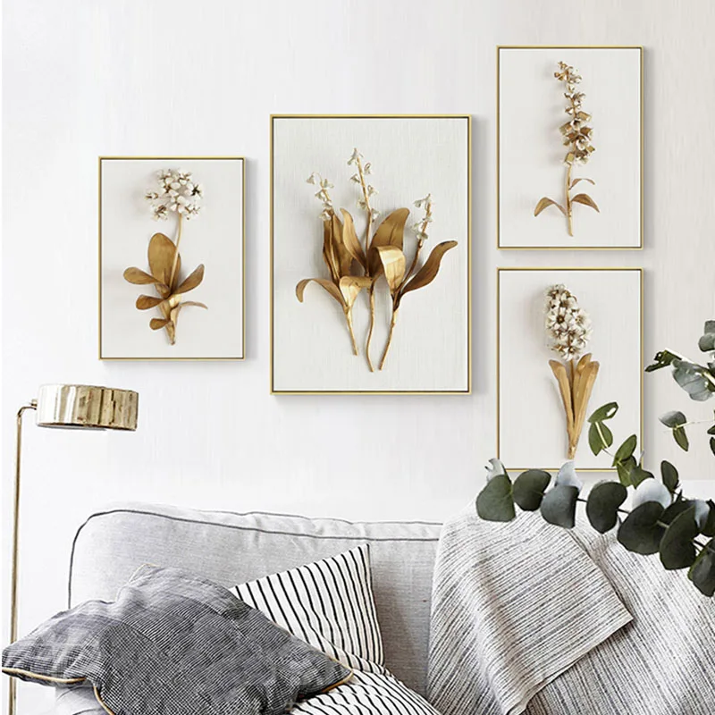 

Modern Canvas Art Original Gilded Orchid Painting Picture Living Home Home Decor Wall Decoration Print Poster