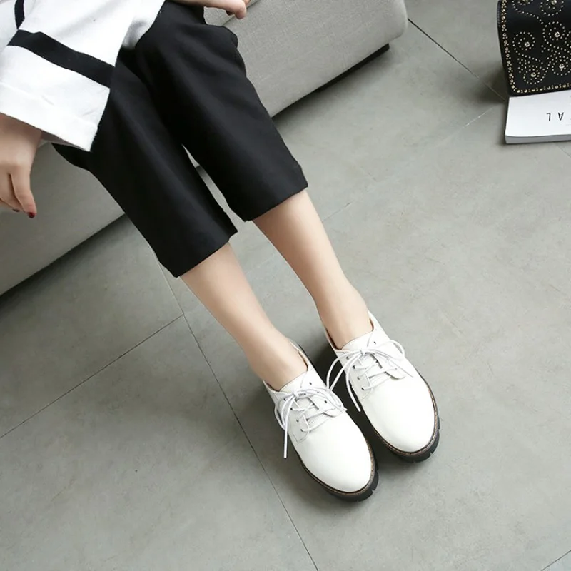 New Patent Leather Square Heel Women Pumps Casual Lace-Up Women Oxford Shoes Fashion High Heels Shoes Woman Platform Women Shoes (13)