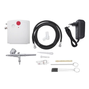 

Dual Action Mini Airbrush With Compressor Cake Decoration 100-250V With Airbrush Cleaning Set And Mini Air Filter,Eu Plug