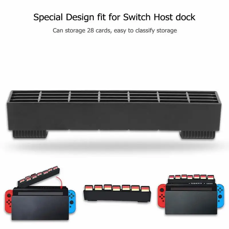 

28 in 1 Game Cards Plastic Storage Case for Switch Game Cards Protective Host Cover Holder for Switch Host Dock Game Accessories