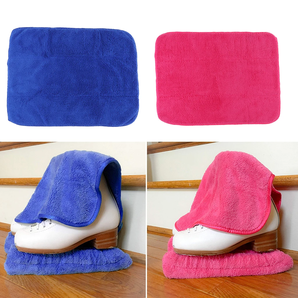 2pcs Microfiber Skate Wipe Care Cleaning Cloth Skates Boots Quick drying Clean Towel Blue Pink