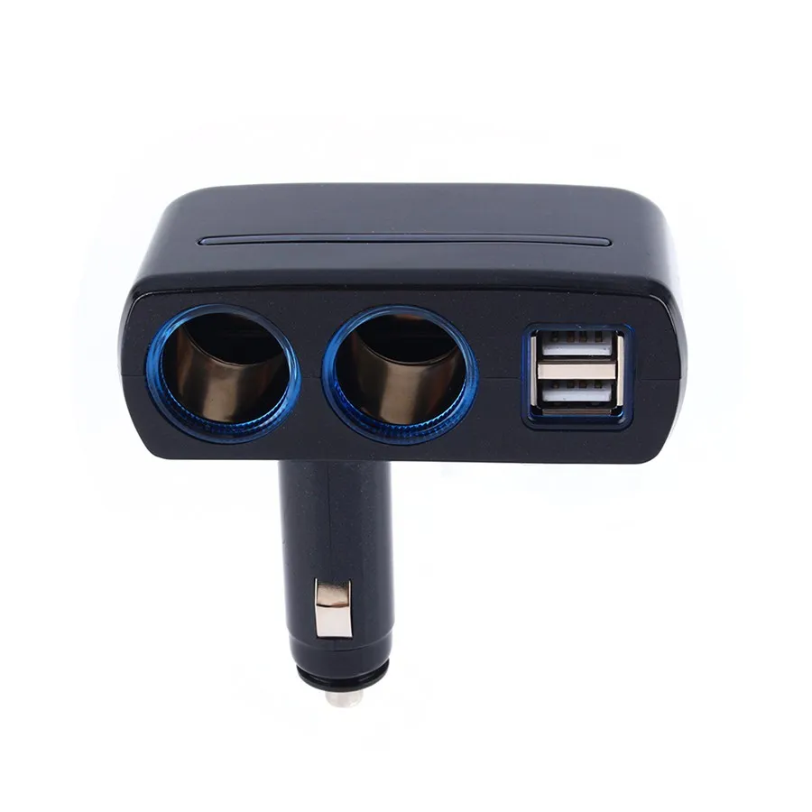  Black Color Universal 12V-24V Cigarette Lighter Adapter USB Car Chargers Dual USB Car Charger Auto Accessories 2016 