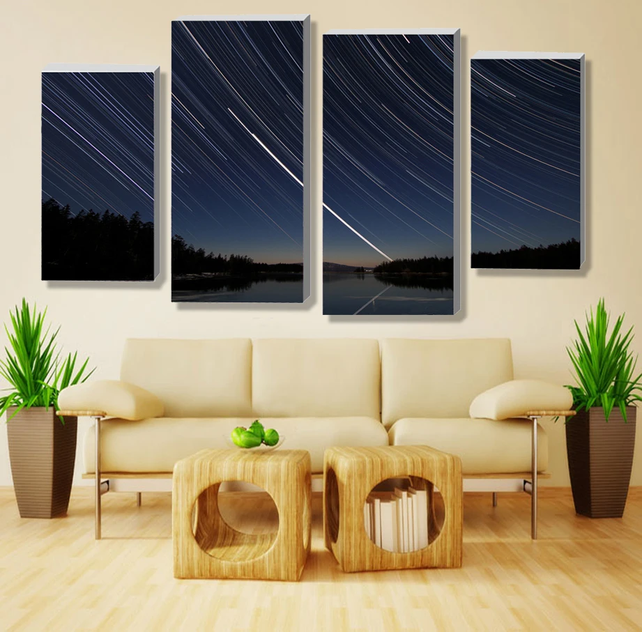 Wall Art Oil Painting Modern Beautiful High Definition Printing 4 Panel