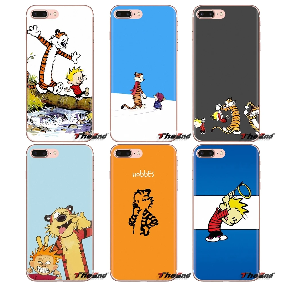 

cartoon Calvin and Hobbes BFF Transparent Soft Cases Covers For Samsung Galaxy A3 A5 A7 A9 A8 Star A6 Plus 2018 2015 2016 2017