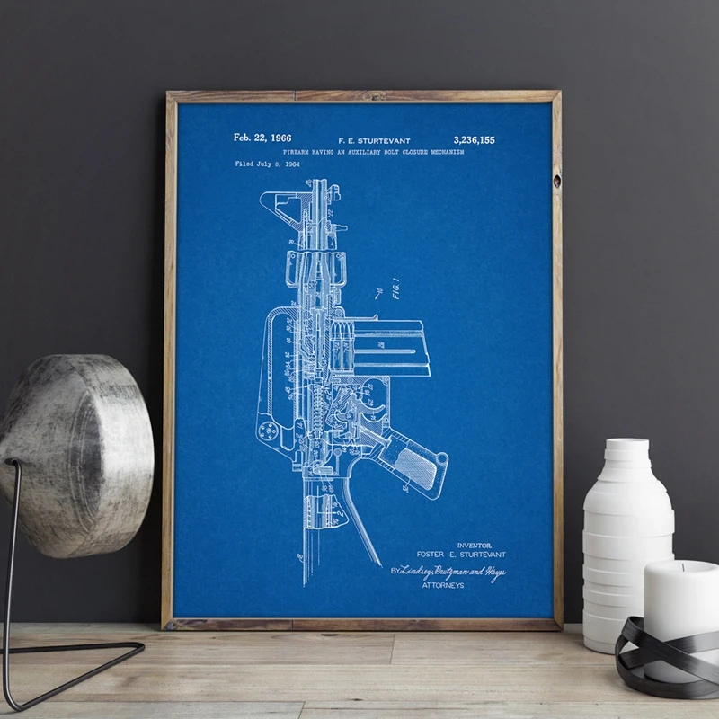 M16 Gun Poster Military Decorations