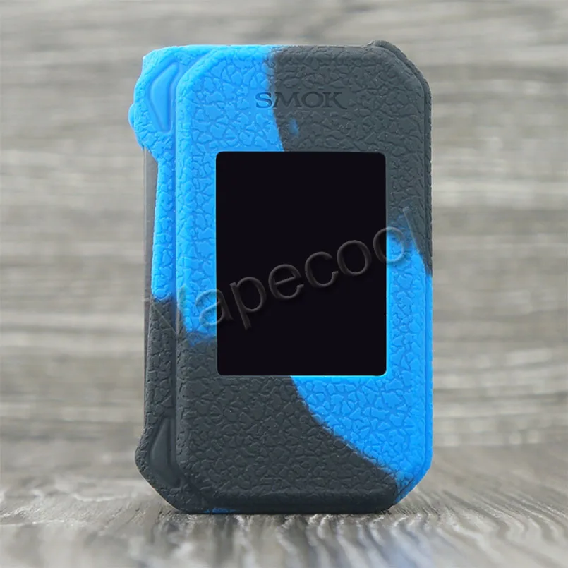 Силиконовый чехол кожи для электронных сигарет SMOK G-PRIV 2 Luxe Edition 230 Вт Box Mod и силиконовой крышкой Warp рукав Non-slip подходит Vape электронных сигарет SMOK GPRIV 2 - Цвет: Black blue