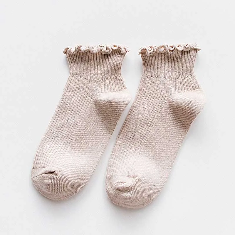 Короткие однотонные носки для отдыха с цветком по бокам; эластичные дышащие удобные хлопковые женские короткие носки в полоску; чулочно-носочные изделия - Цвет: 10