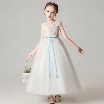 

2020 Summer Ball gowns for girls flower long princess evening wedding girl dresses kids first communion dress vestidos comunion
