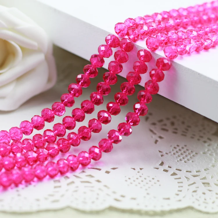 5040 # AAA высокое качество розовый цвет прозрачное стекло Rondelle beads.2мм 3 мм 4 6 8 10 12