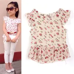 Комплект одежды для маленьких девочек рубашка без рукавов штаны и ремень комплект летней детской одежды комплект из трех предметов одежды