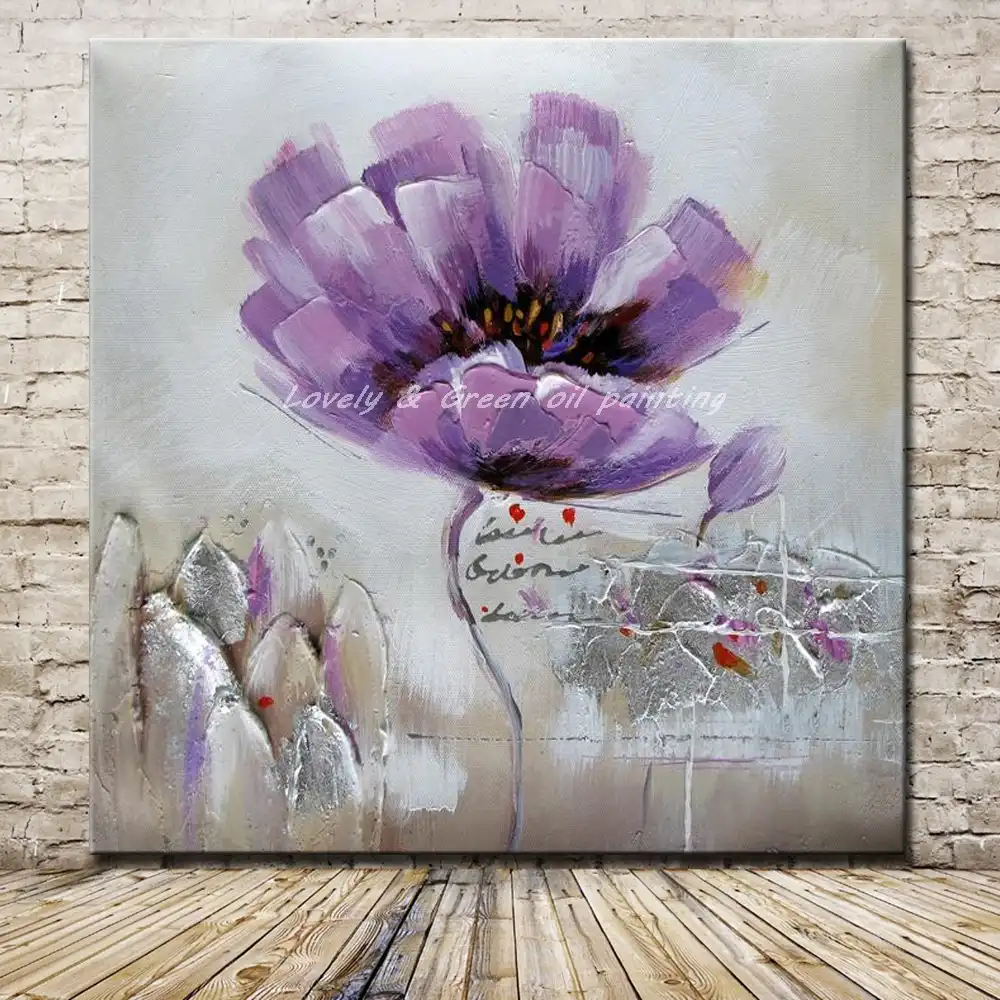 100 Hand Painted Flower Oil Painting On Canvas Modern Abstract