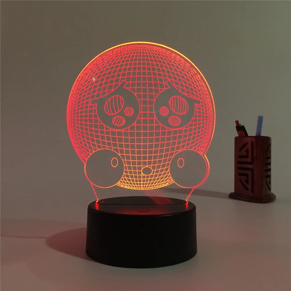 

Home Decoration 3D Poor Expression Shape LED Touch Night Light 7 Color Changing Desk Table Lamp New Year Gift Present