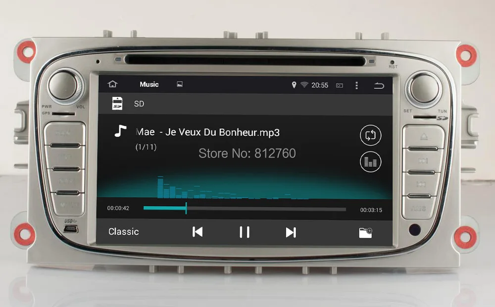 Cheap Quad Core 1024X600 HD Android 5.1.1 Car DVD GPS For Ford Focus /Mondeo/S-max/C-max with1 6GB Nand WIFI 3G Radio RDS Stereo 7