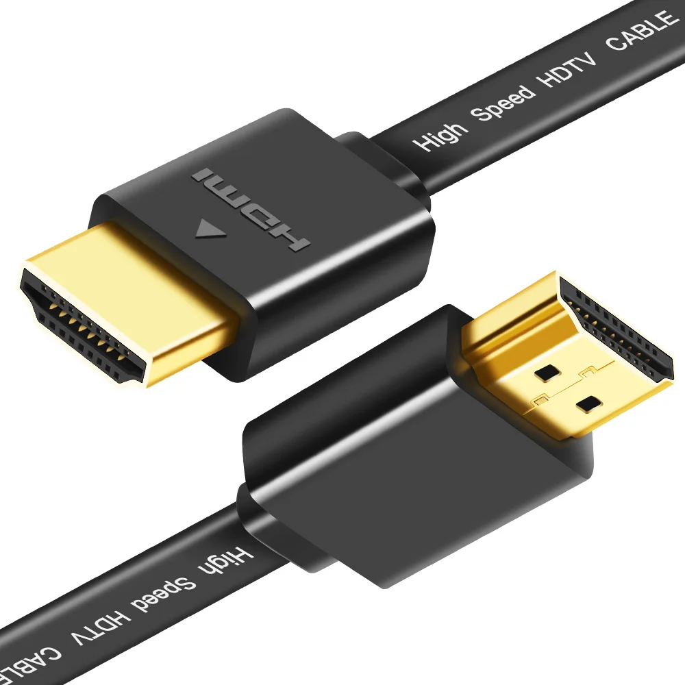 

thin high speed HDMI Flat cable support 1080p 3D Gold Plated Plug 0.3m 0.5M 1M 1.5M Male-Male HDMI Cable for HDTV PC XBOX DVD