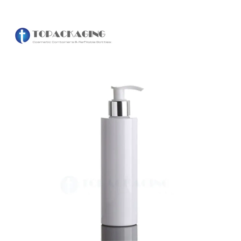 

30pcs*100ML Lotion Pump Bottle White Plastic Cosmetic Container Empty Shampoo Refillable Essentail Oil Anodized Aluminum Sample