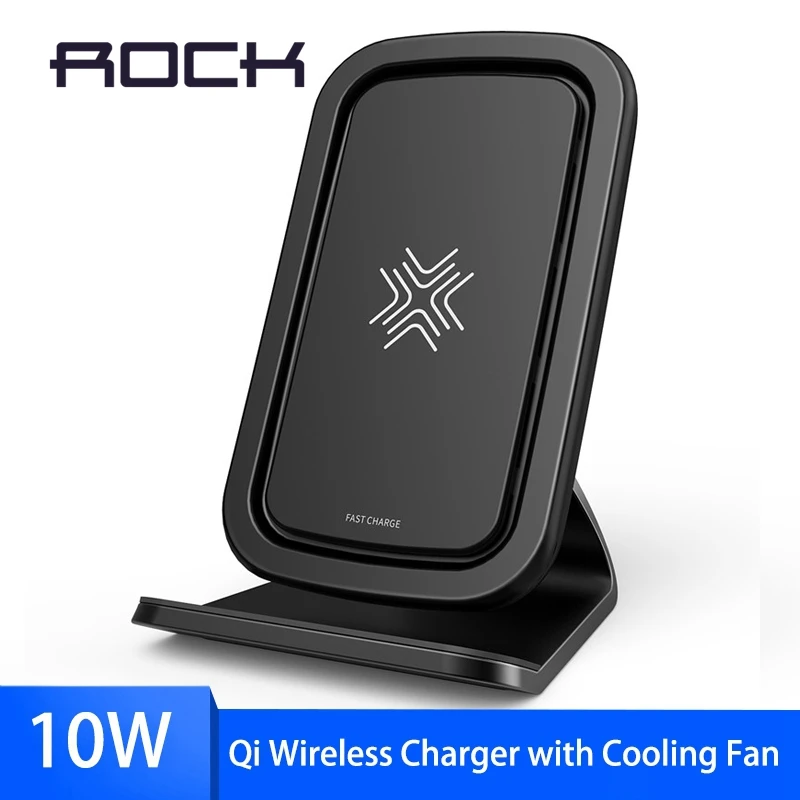 

10W Qi Wireless Charger for iPhone XS MAX XR X , ROCK Fast Charging for Samsung S7 S8 S9 USB Phone Charging Pad Wireless Charger