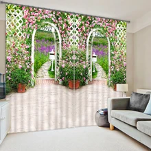 Белый цветок Сад ворота фото печать теплые шторы для спальни|bedroom