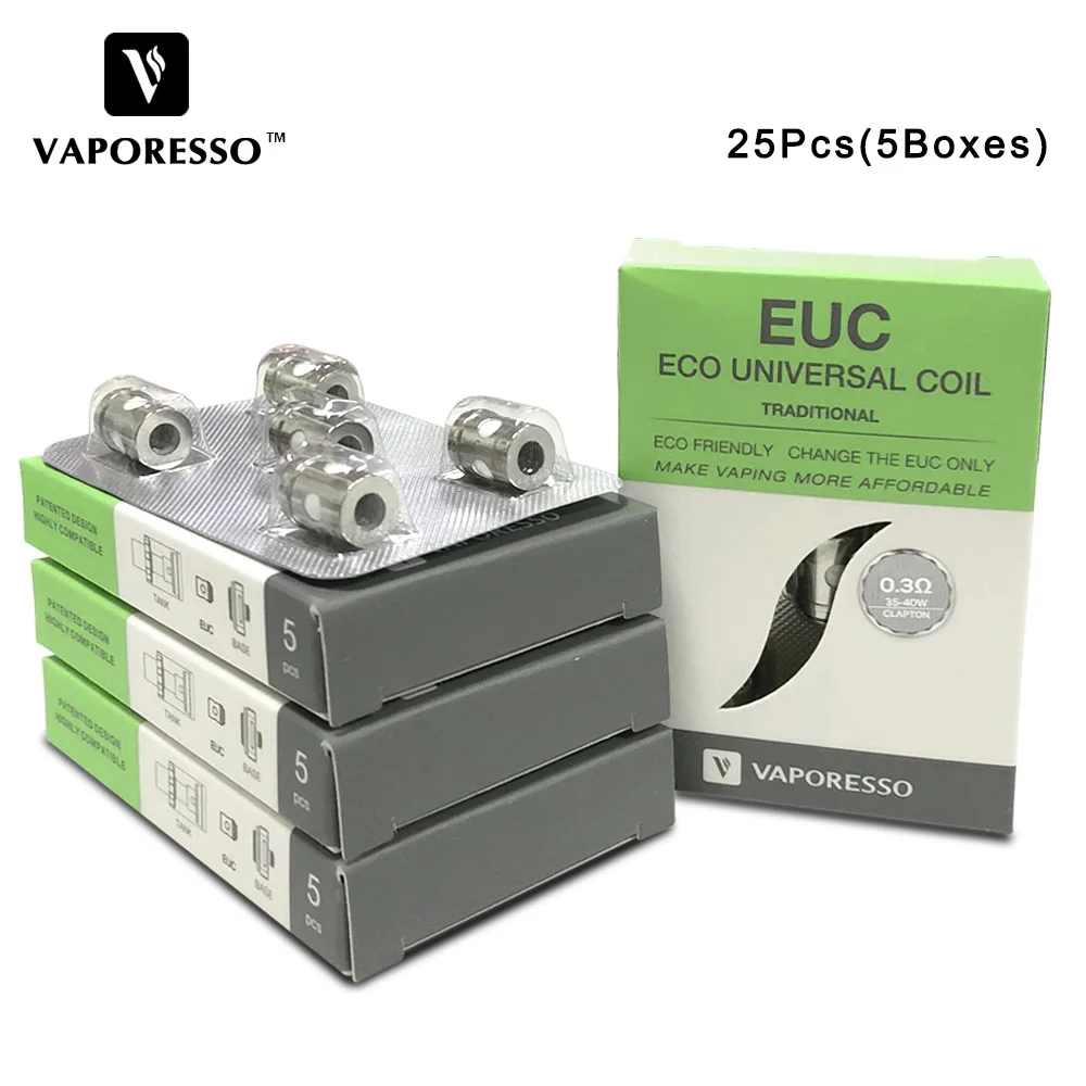 Традиционная катушка для электронной сигареты Vaporesso 25 шт. EUC Clapton Head 0 3 ом 4 5 бака