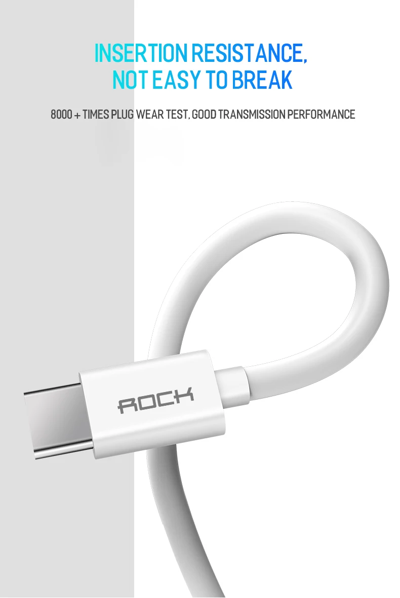 ROCK USB Type C to USB C Cable for Samsung Galaxy S9 Plus Note 9 Support PD 60W QC4.0 3A Quick Charge Cable for USB-C Charger