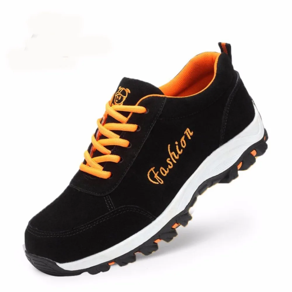 العمل الرجال أحذية أمان الأزياء شبكة تنفس الصلب اصبع القدم الأحذية رجالي العمل التأمين ثقب برهان حذاء كاجوال