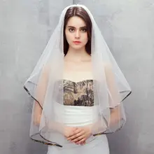 Новое поступление фаты два-Слои Тюль с камуфляжным край Для женщин Фаты и Свадебные вуали с расческой индивидуальный заказ camo свадебная фата