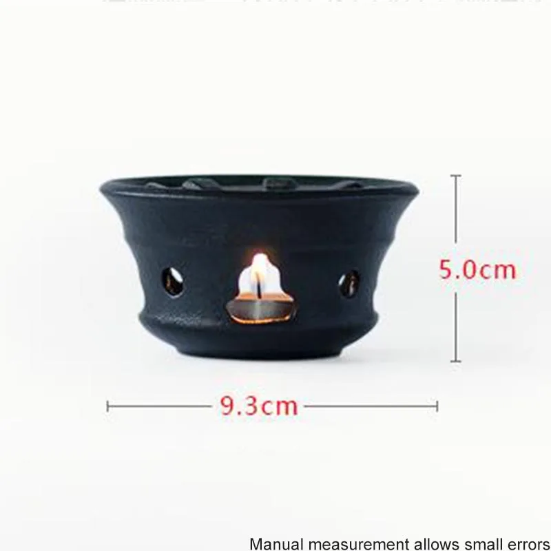 Винтажная черная дзен грубая керамическая чайная плита, керамический подсвечник, изоляционная основа для кофе, молока, нагреватель, грелка, домашний чайник, триветы
