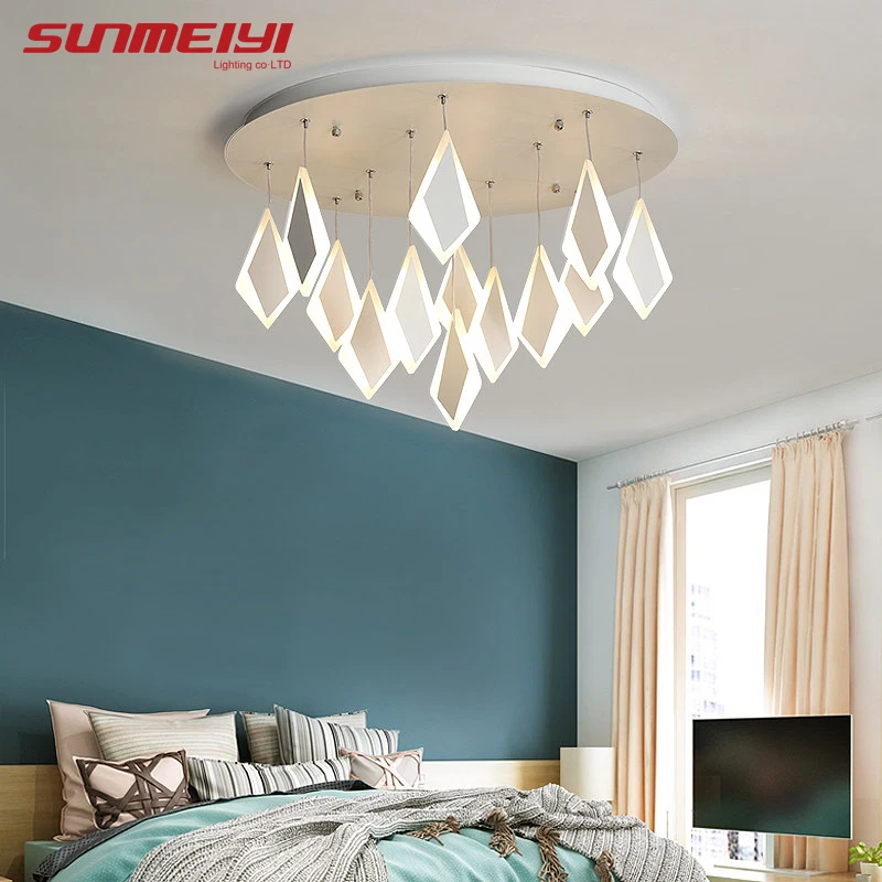 

Post Modern LED Ceiling Lights Rhombus Acrylic decor Ceiling Lamp For Dining room Bedroom Kitchen Nordic Living room Light