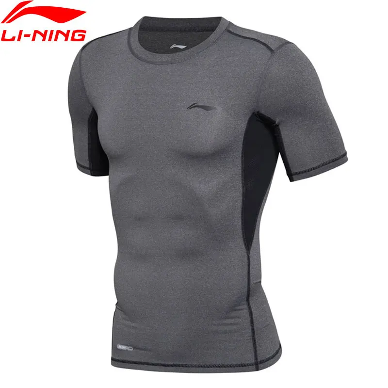 Li Ning Для мужчин тренировочная футболка в сухом 88% полиэфир 12% спандекс подкладка