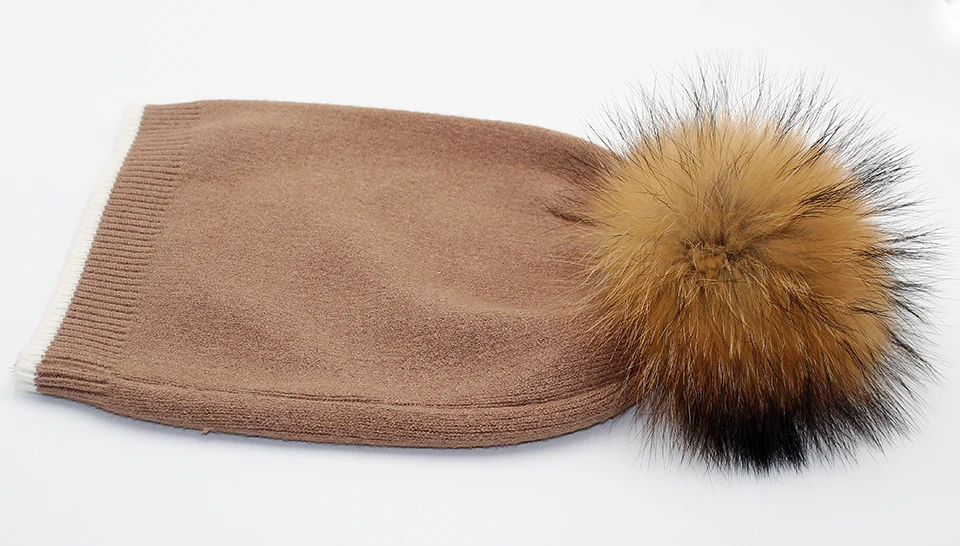 Winter Hats For Girls Skullies Knitt Wool Pom Poms Beanies Female Real Fox Fur Pompon Hat For Women 2018 New (13)
