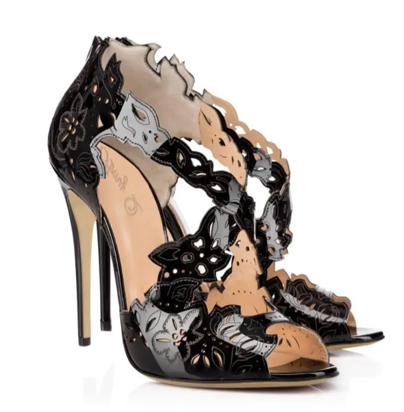 

Spring and Autumn season European and American fashion sexy seduction fish mouth hollow high heels sandals