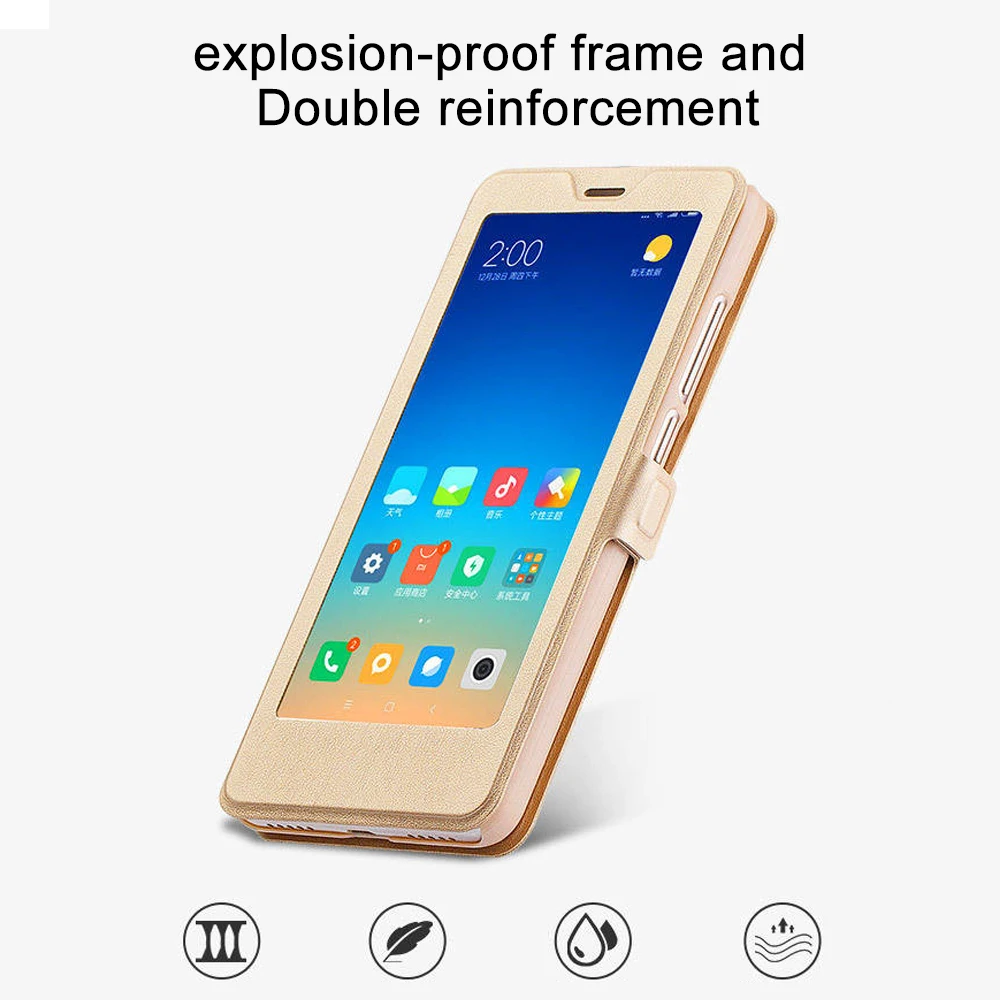 OLLIVAN For Xiaomi Redmi 6 Pro Case Cover For Xiaomi Redmi 6A Leather Flip Case View Window Book Cover For Xiaomi Redmi 6 Stand  (17)