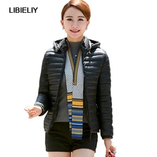 Хорошее Женское зимнее пальто с капюшоном ультра легкая тонкая весенняя куртка женская плюс размер 2XL 4XL короткая хлопковая верхняя одежда Jaqueta Feminina