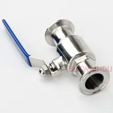 3/", 1", 1-1/", 1-1/2", " 304 шаровой клапан из нержавеющей стали Tri Clamp Ferrule тип шаровой кран с тремя входами пищевой класс
