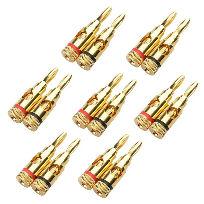 

7 Pairs, Open Screw Banana Plugs for Speaker Cable