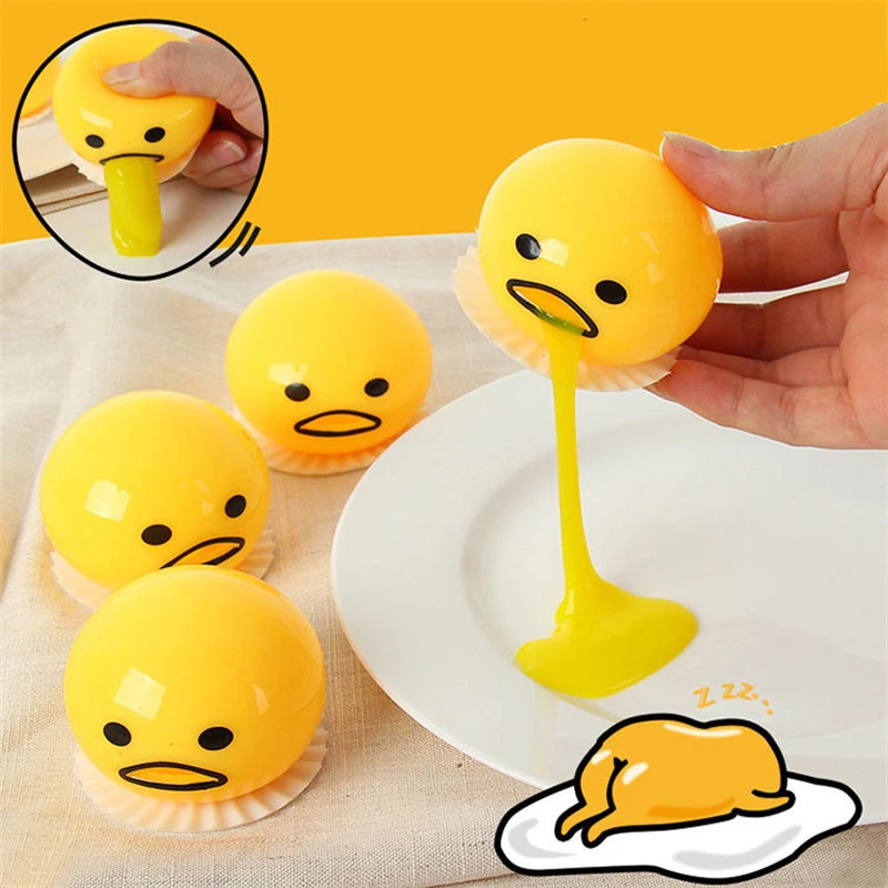

Mini Vomit Yolk Anti-Stress Squishy Toys Yellow Funny Joke Toy Lazy Surprise Eggs Stress Reliever Squeeze Funny Vomit Spoof Ball
