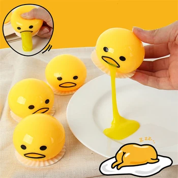 

Mini Vomit Yolk Anti-Stress Squishy Toys Yellow Funny Joke Toy Lazy Surprise Eggs Stress Reliever Squeeze Funny Vomit Spoof Ball