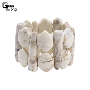 

GuanLong Geometric Irregular Stretch Wide Resin Bangles Bracelets Puseiras Jewelry For Drop Shipping Wholesale