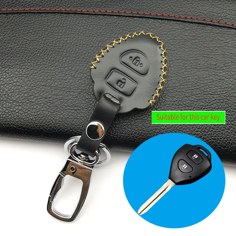  Top layer leather Genuine Leather Keyboard cover Key cases for Toyota RAV4 Corolla Camry Crown Prad
